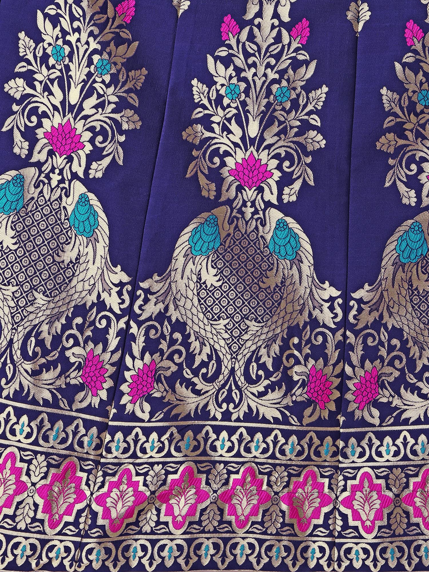 PURVAJA Lehenga choli de jacquard semipunzado para mujer (Indra)