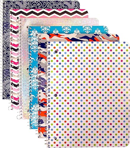 Miniatura 1 de Juego de 6 cuadernos variados de valor unitario (páginas con rayas universitarias, perforadas) (10.5 x 8 pulgadas a 140 páginas cada uno)