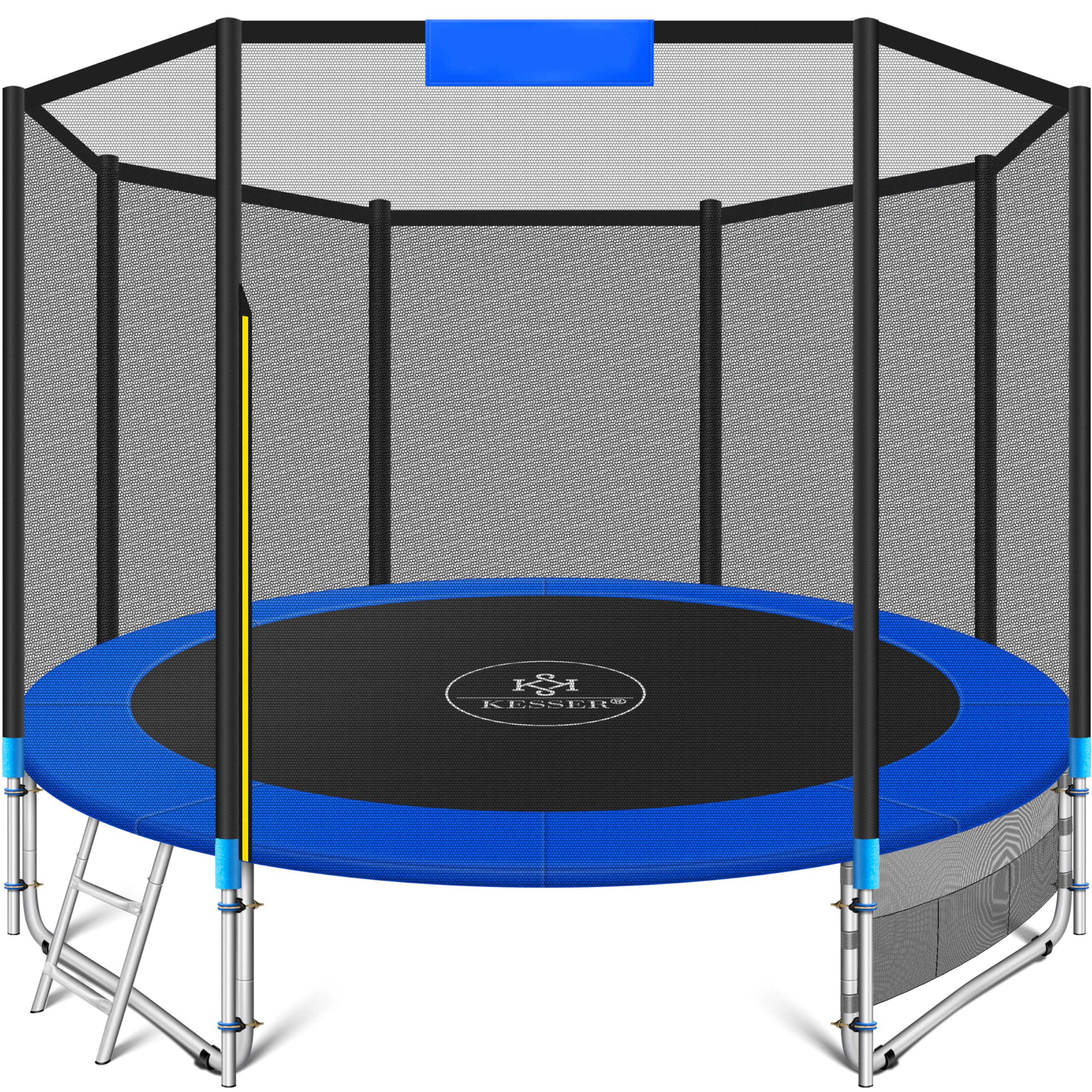 KESSER® Trampolin Outdoor Ø 244/305/366/427 cm Komplettset mit Sicherheitsnetz, Leiter & Seitentasche und Montagezubehör | Kindertrampolin Gartentrampolin Belastbarkeit 150 kg