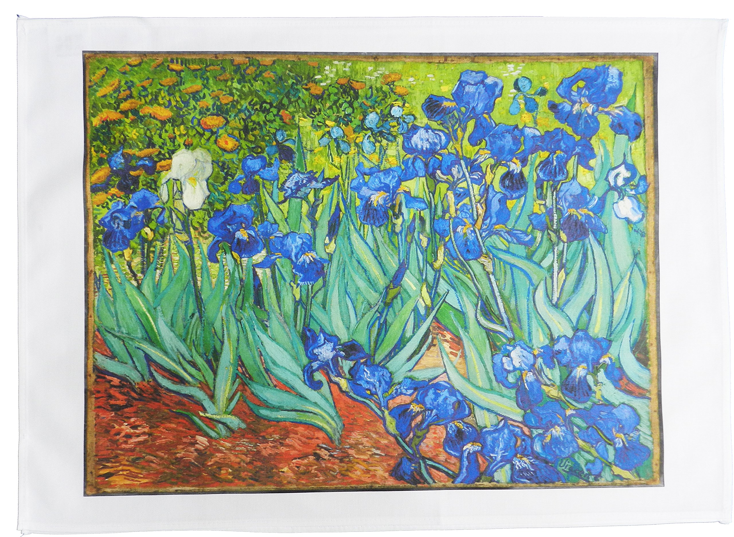 Half a Donkey Irises Vincent van Gogh - Large Cotton Tea Towel