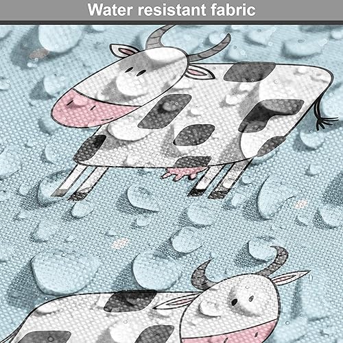 Vista 349 de Lunarable The Yard, tela azul real de The Yard, patrón de cerámica inspirado en el Medio Oriente estilo marroquí, estampado oriental, tela de satén