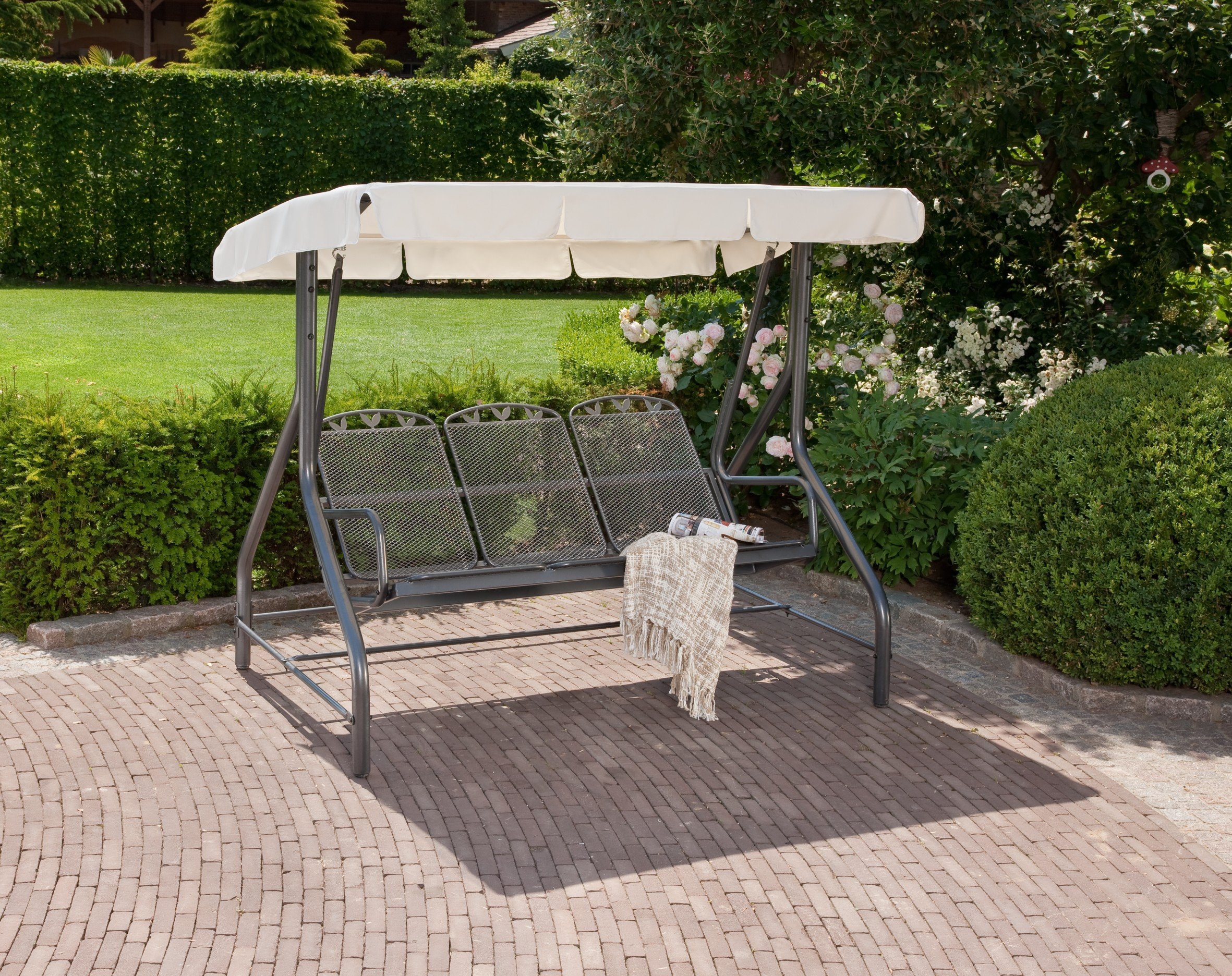 greemotion Hollywoodschaukel Toulouse, Eisengrau, 3-Sitzer