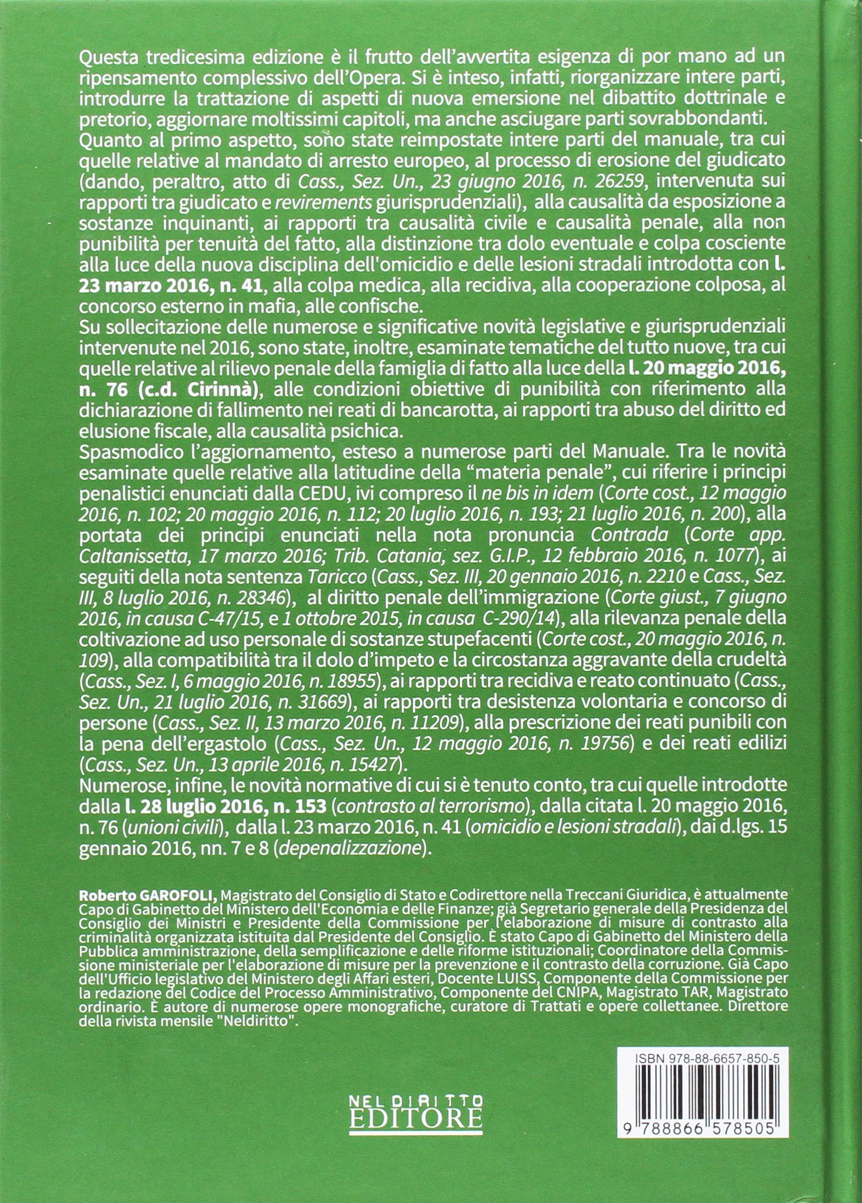 Manuale di diritto penale. Parte generale
