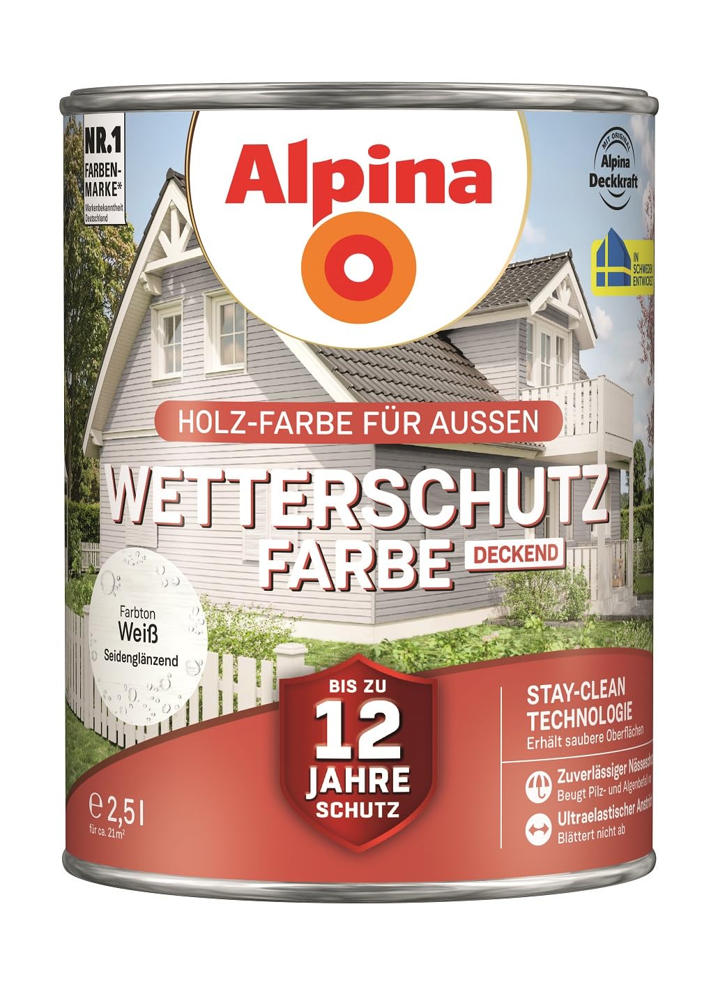 Alpina Holz-Wetterschutz-Farben – Weiß