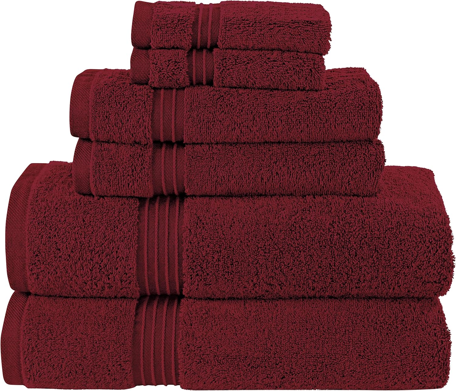 Bliss Casa 6 Pieces Towel Set 2 Bath Towels, 2 Hand Towels, and 2 Washcloths, 600 GSM Ring Spun Cotton Highly Absorbent Towels for Bathroom, Shower Towel
