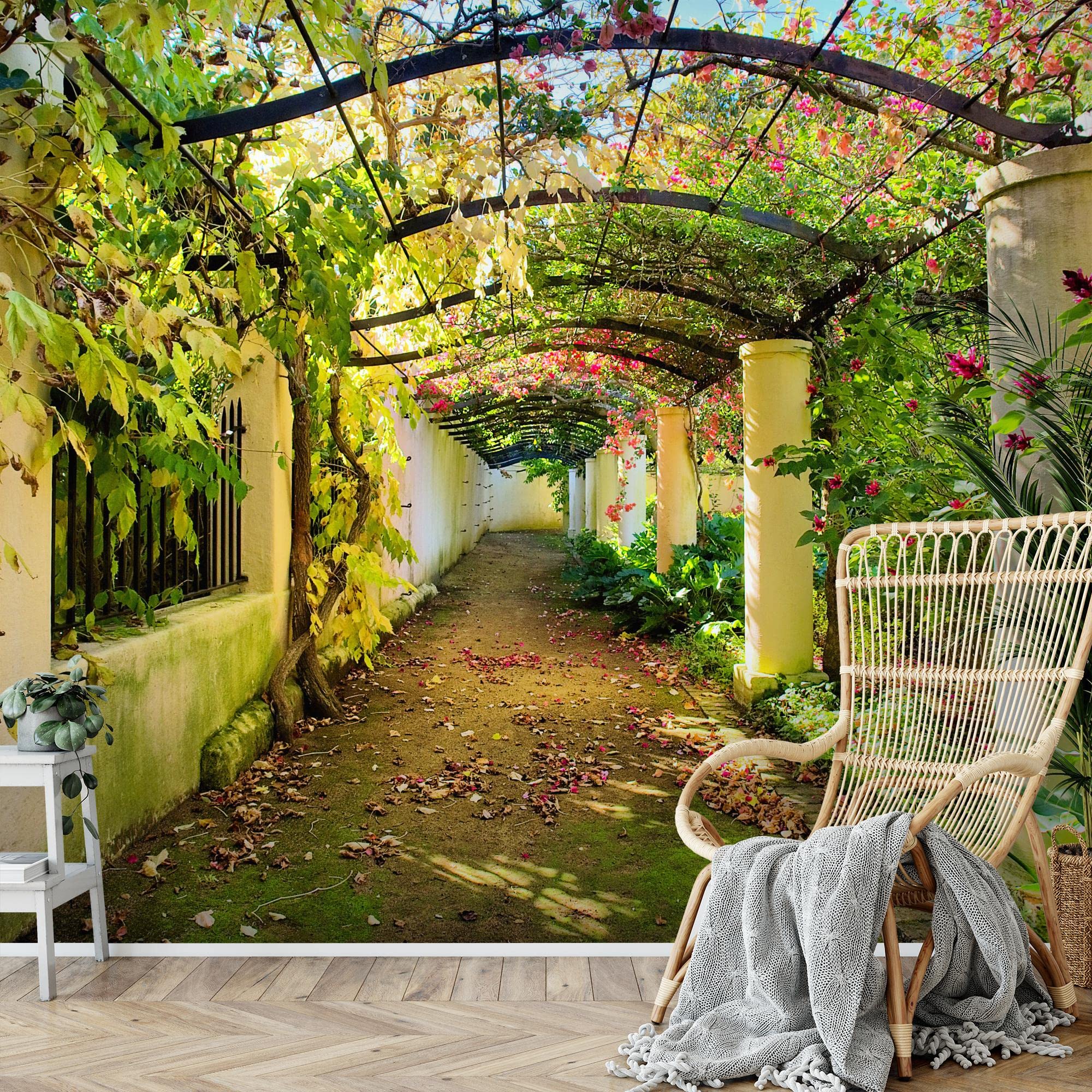 Runa Art Carta da parati fotografica 396 x 280 cm giardino Natura | Vello Decorazione Murale Soggiorno Camera Da Letto | Manifattura tedesca | verde 9003012a