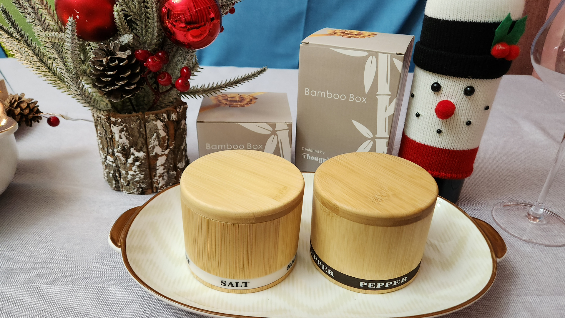 Récipient En Sel De Bambou Avec Couvercle Pivotant Haiti