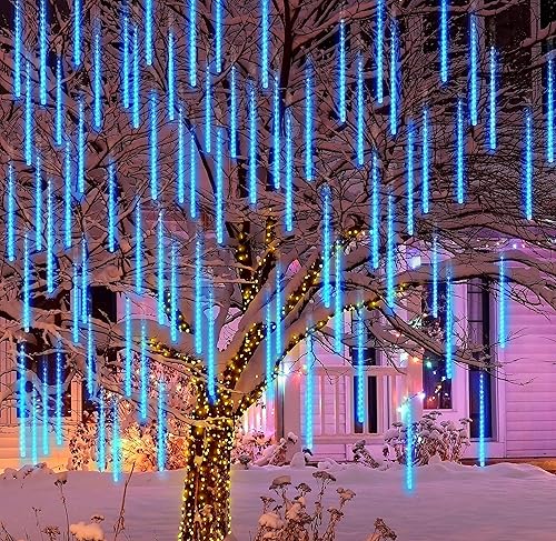 Miniatura 2 de Joiedomi Paquete de 2 288 luces LED de lluvia de meteoritos de Navidad, 2 x 8 tubos de 12 pulgadas, luces de lluvia para exteriores, luces de