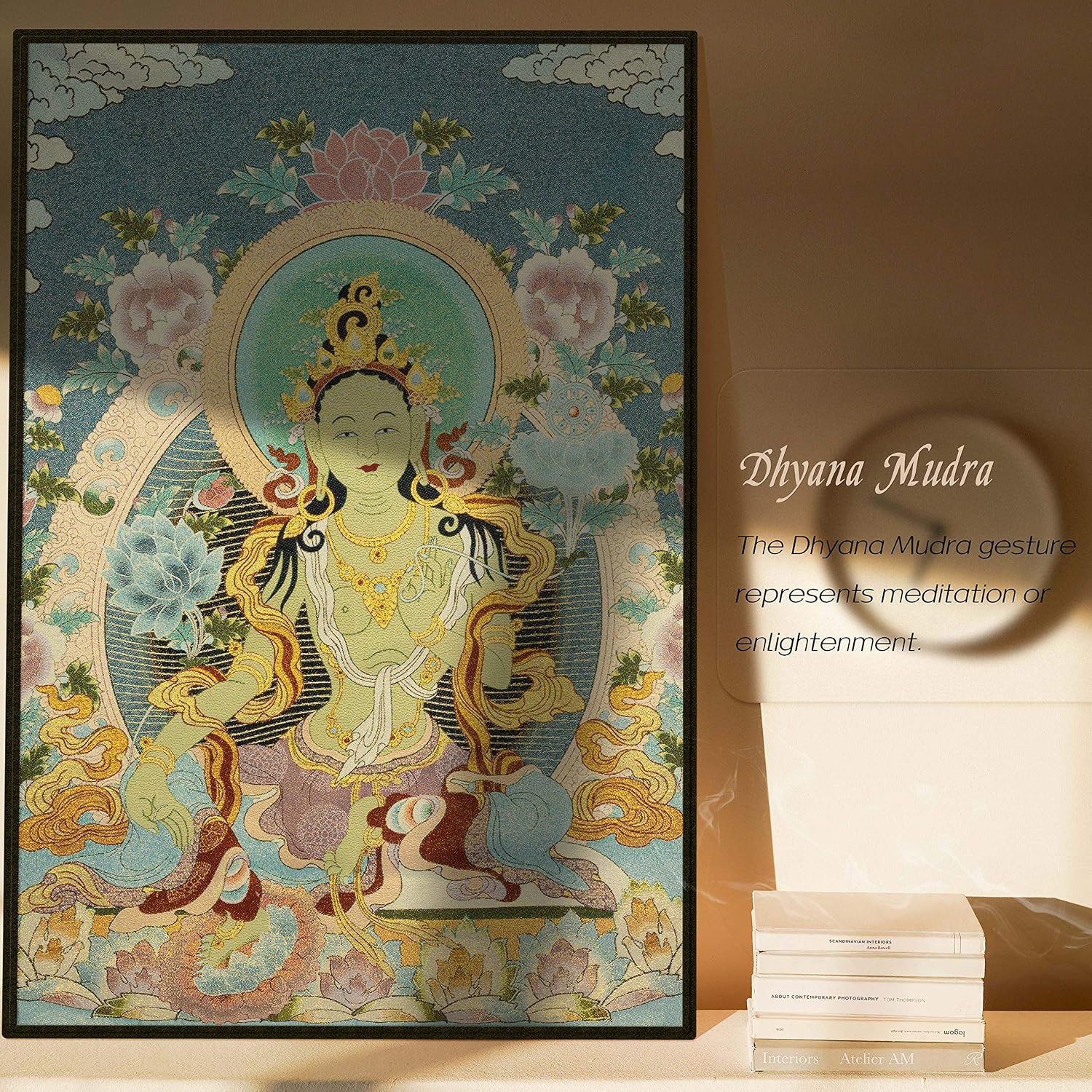 Prime Feng Shui Silk Embroidery Tibetan Thangka with Buddhism Green Tara Wall Hanging for Home Décor Thangka Meditation - Image 4