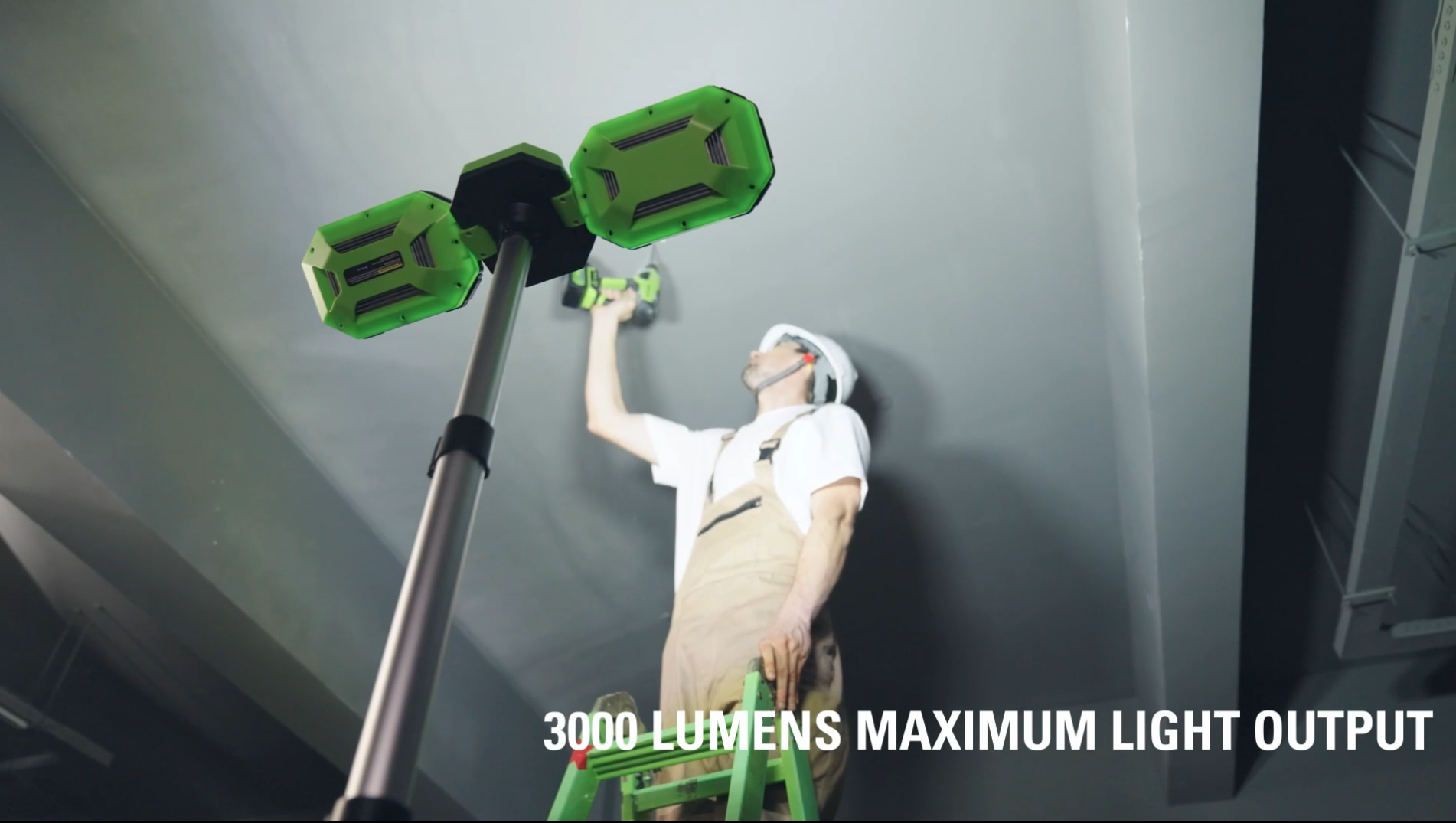 Greenworks 24V 3000 Lumen Hybrid (AC/DC) LED Dual Head Work Light