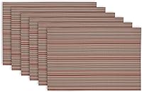 Vista 42 de DII PVC Tabletop Collection Placemat Set, Wedge, 13x20, Gray, 6 Piece