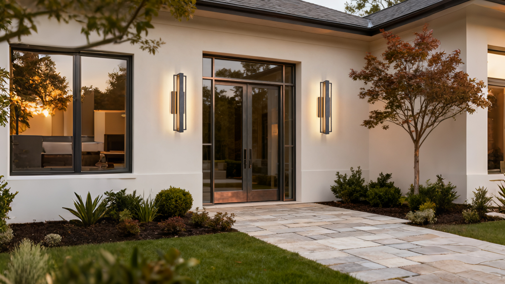 Image of Tarentlight 23-inch Modern Large Outdoor Waterproof LED Wall Light,Concealed Lighting Design,IP65 25W 3000K, ADA Compliant,Outdoor Lantern Lights for Porch,Patio,Living Room,Garage,Commercial Plaza