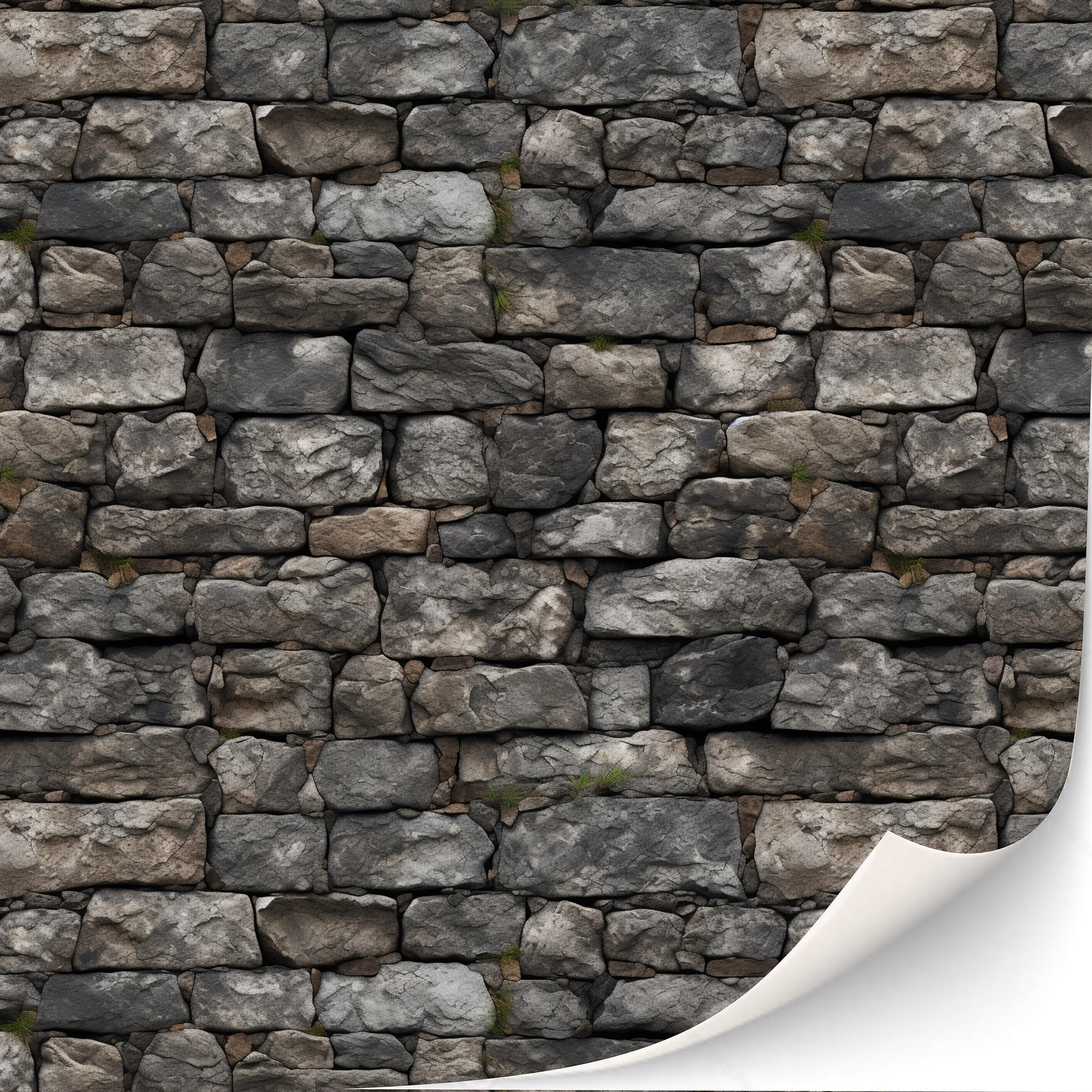 3 Sheets Self-Adhesive Brick Wall Cladding for Dollhouses Scale 1:12 (Cottage)