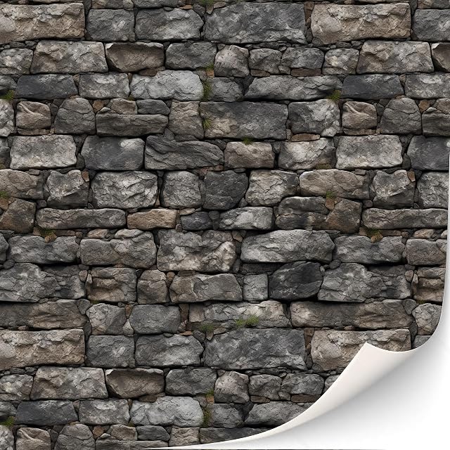 3 hojas de revestimiento de pared de ladrillo adhesivo para casas de muñecas a escala 1:12 (Cottage)