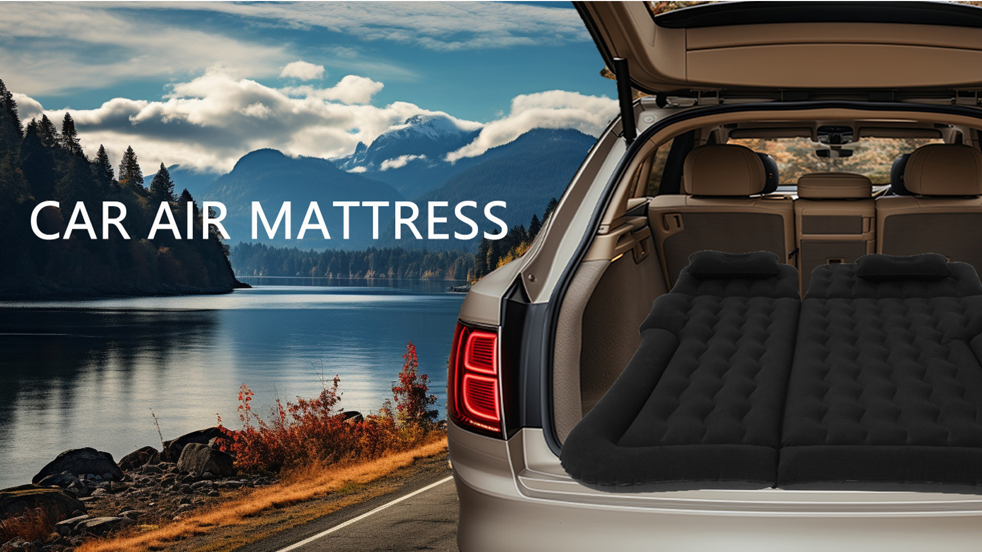 Acelectronic Matelas Gonflable Voiture SUV Avec Pompe à Air Et Oreillers - Lit Pneumatique Épais Camping Voyage
