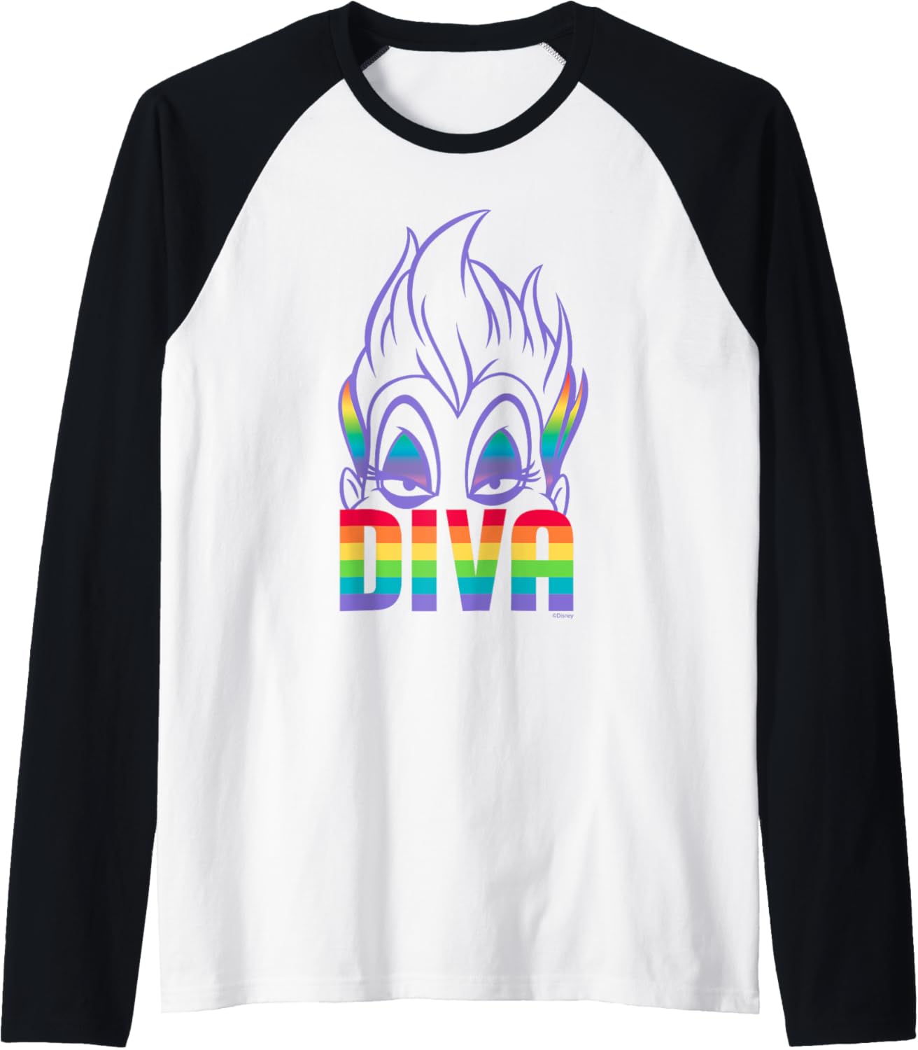 Disney Villains Ursula Diva Pride Camiseta Manga Raglan