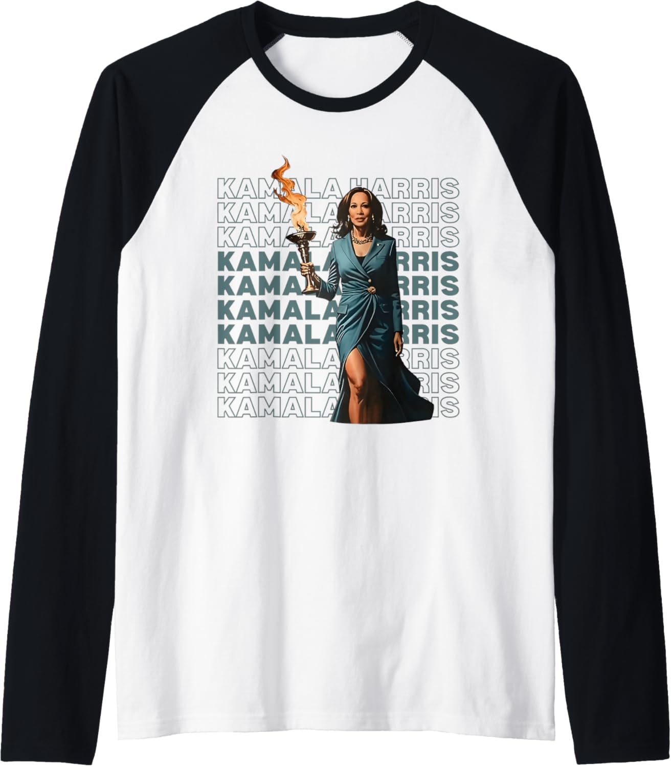 Femininomenon Funny Kamala Harris Raglan Baseball Tee Femininomenon Funny Kamala Harris Raglan Baseball Tee