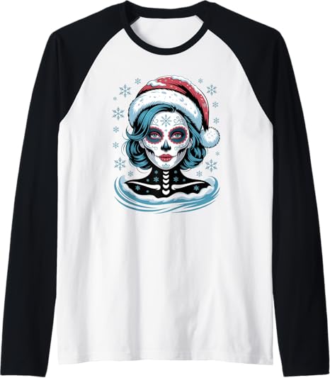 Christmas Skull Gifts Artistic Holiday Santa Tees
