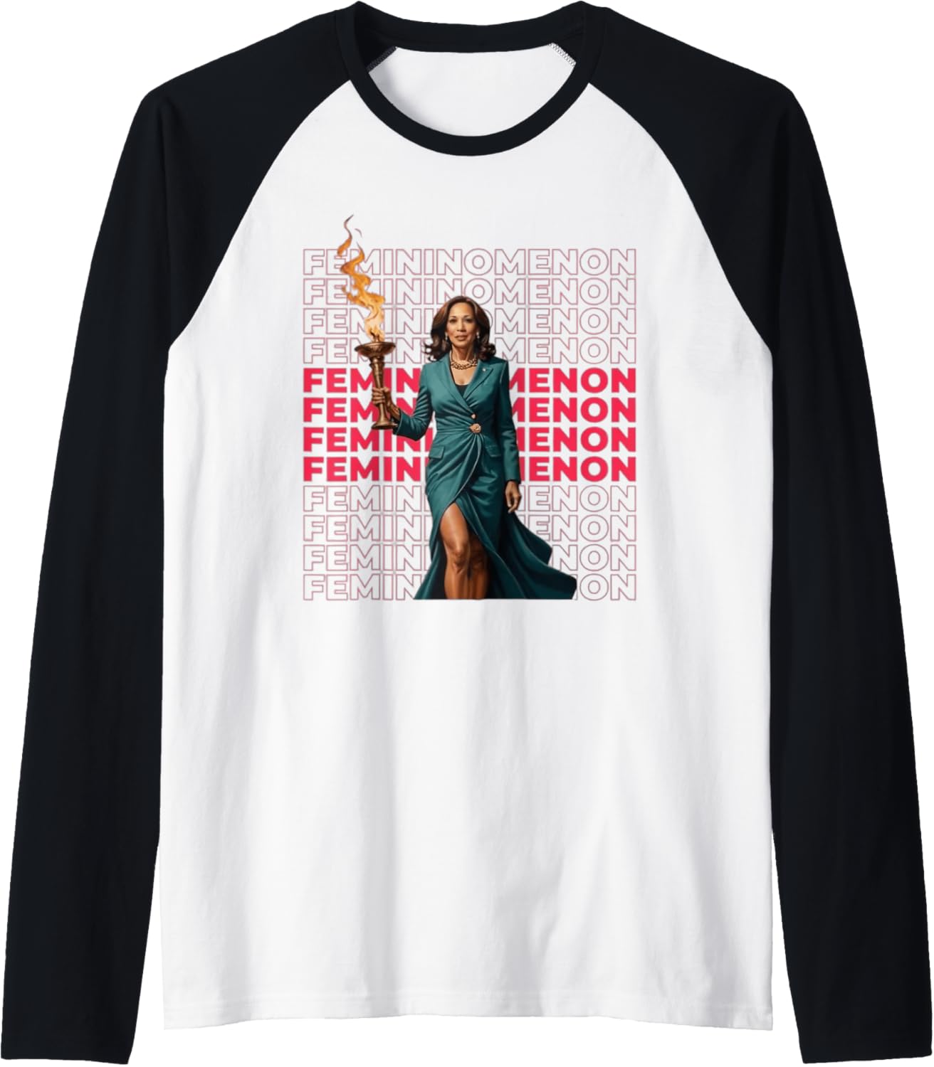 Femininomenon Funny Kamala Harris Raglan Baseball Tee Femininomenon Funny Kamala Harris Raglan Baseball Tee