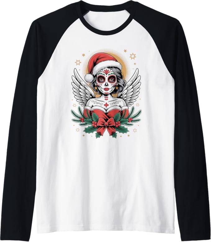 Christmas Skull Gifts Artistic Holiday Santa Tees