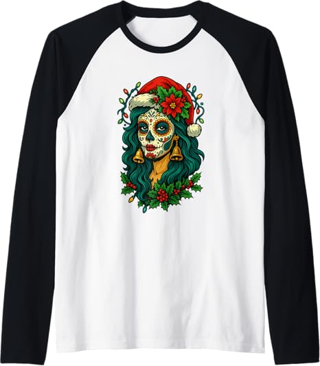 Christmas Sugar Skull Santa Hat