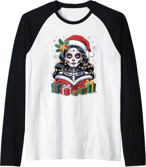 Christmas Skull Gifts Artistic Holiday Santa Tees