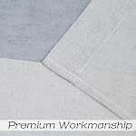 Central Park Gris et fumée bleu bande Sheer couleur bloc fenêtre rideau panneau de lin traitement de fenêtre pour chambre salon ferme 84 pouces long avec des grommets, 2 Draps rustiques du panneau