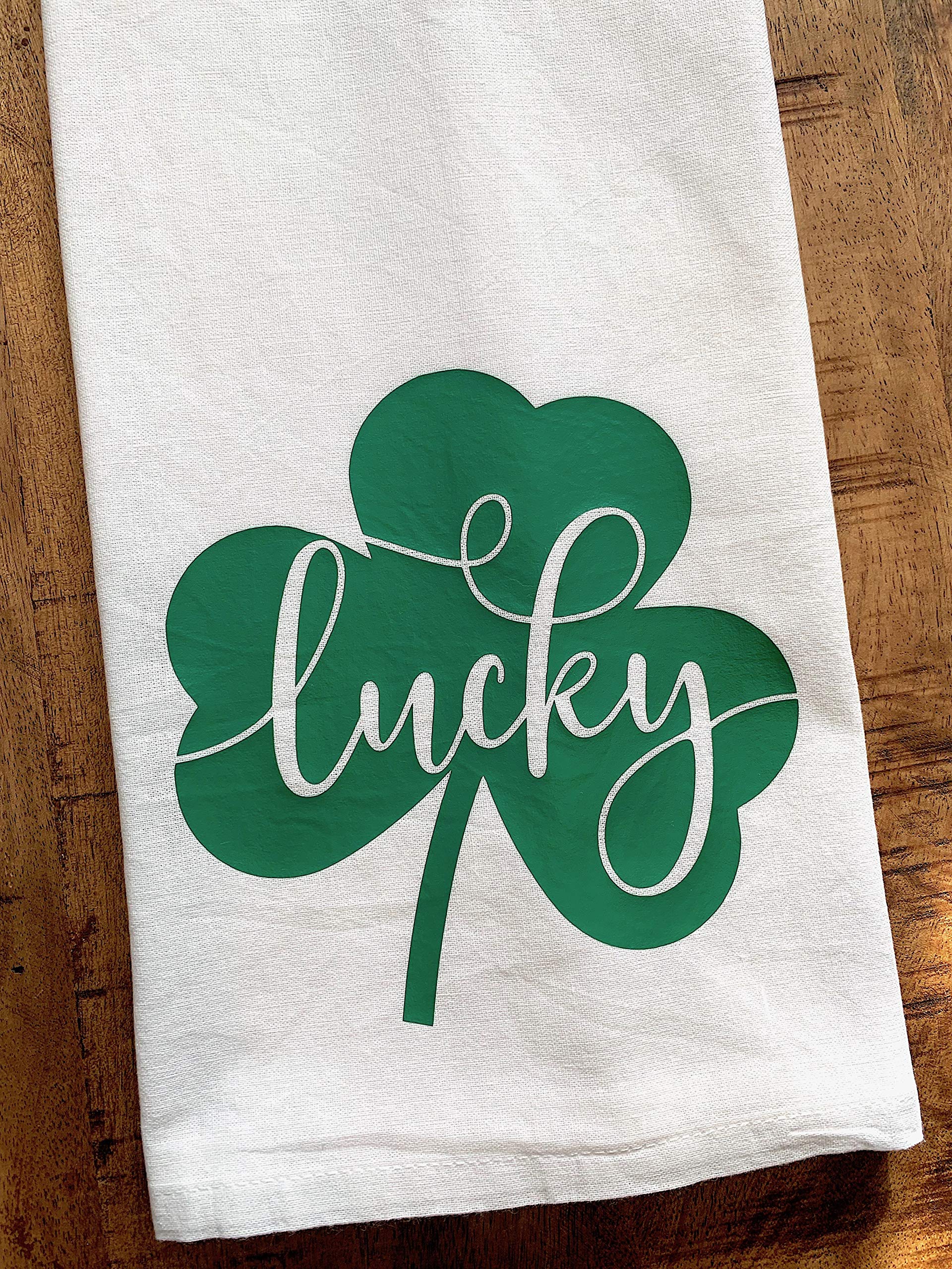 Handmade St Patricks Day Kitchen Towels - Luck of the Irish - 100% Cotton St Patricks Day Dish Towels for Kitchen-Bathroom - 28x29 Inch Perfect Housewarming Gifts for Seasonal-Irish Home Decorations