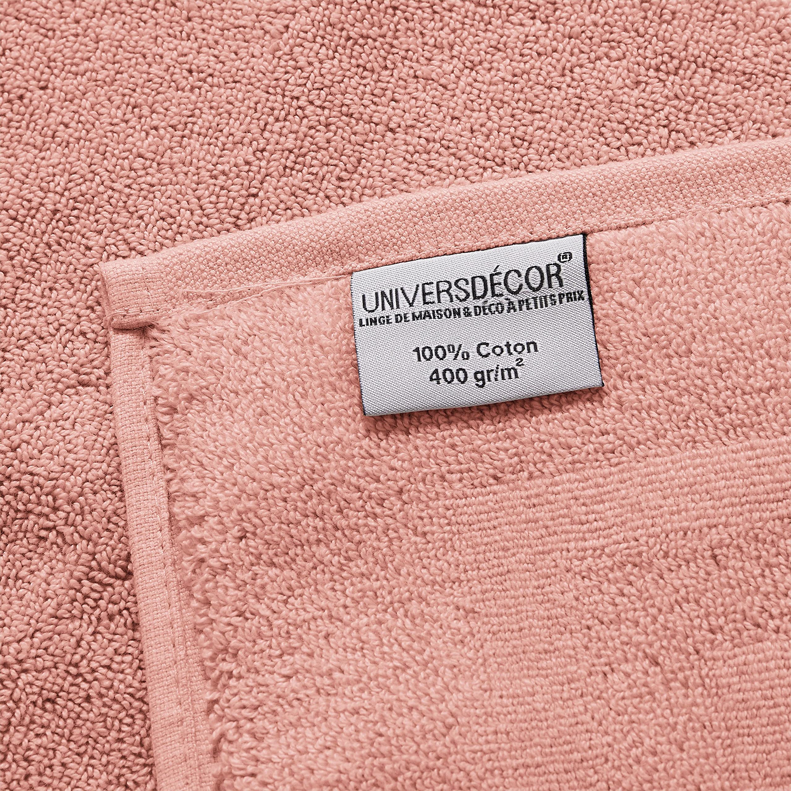 Set Di 2 Asciugamani Ospite In Spugna UNIVERSDECOR 30x50 Cm - 400gr/m², Colore Blush - Morbidi E Assorbenti - 4