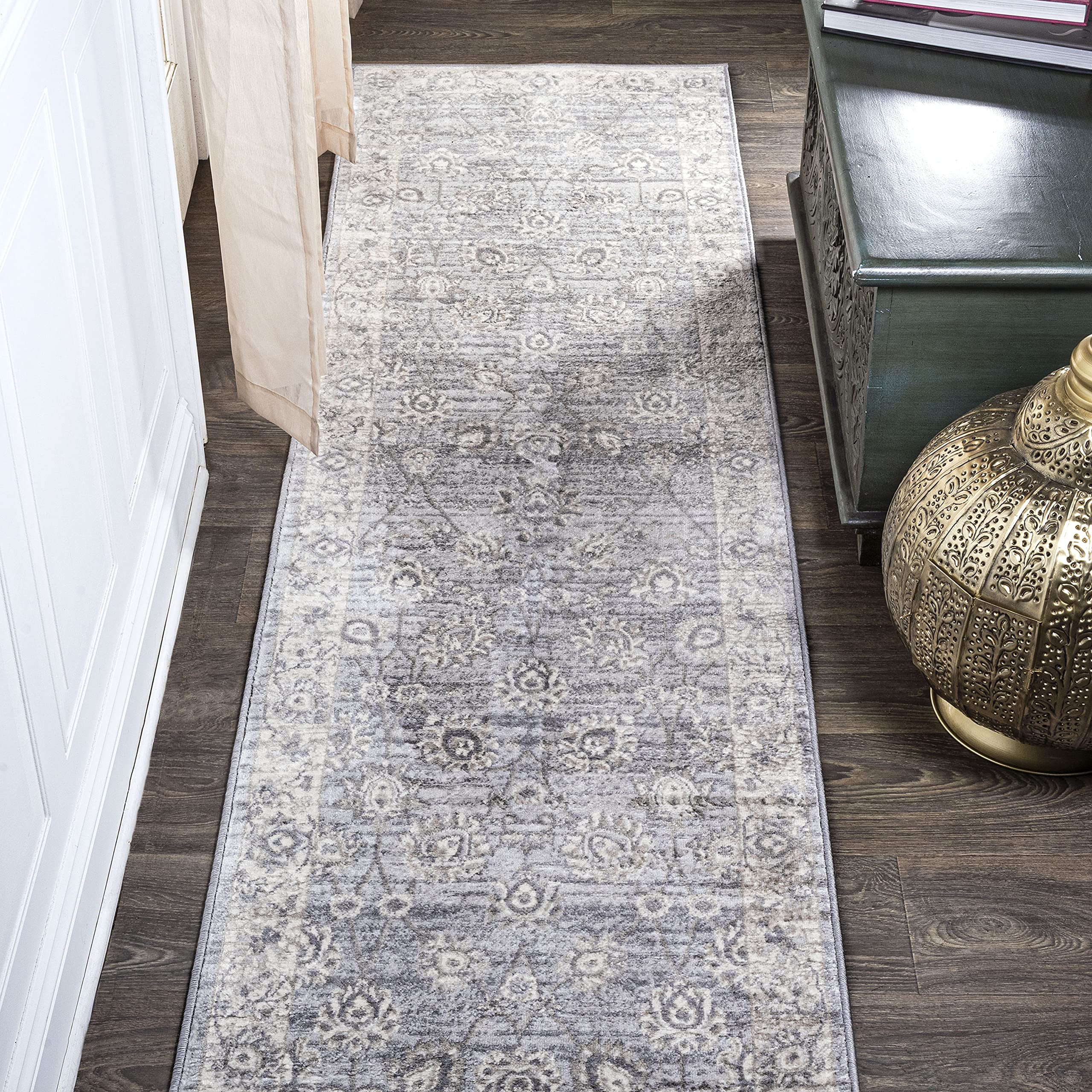 JONATHAN Y MODERN PERSIAN Moroccan 2 X 10 (ft) Light Gray Indoor Medallion Persian Runner Rug MDP103B-210 at
