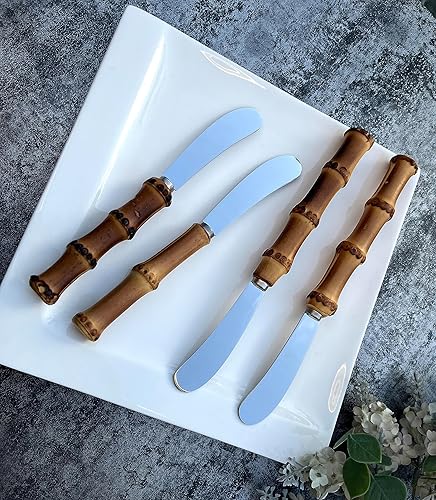 Juego de 4 cuchillos de mantequilla, cuchillo de paté esparcidor de queso, cuchillas gruesas y suaves, fuerte para esparcidores de mantequilla,