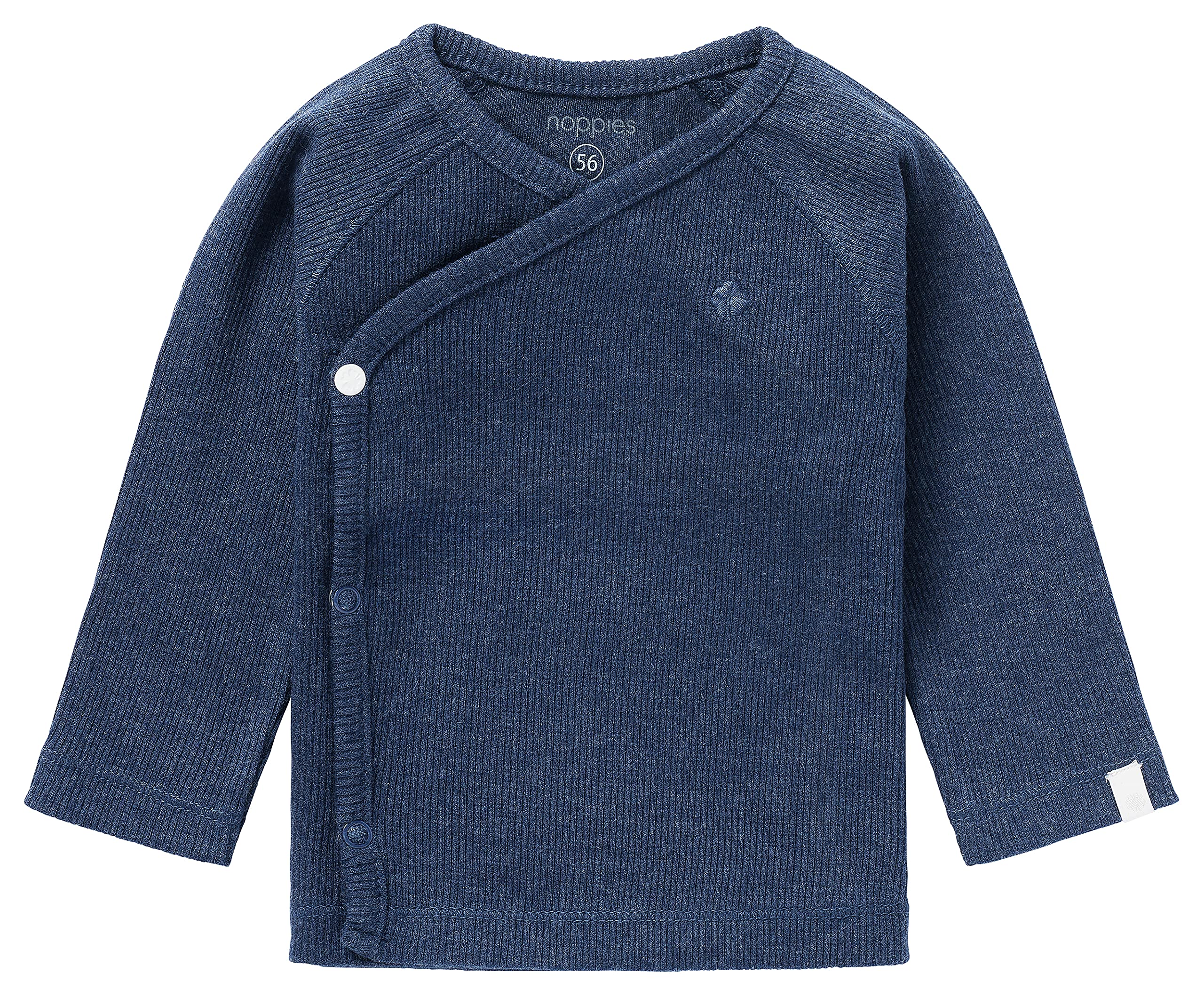 Noppies Unisex Baby U Tee Overlap Ls Rib Nanyuki T Shirt, Navy Melange - P758, 62 EU