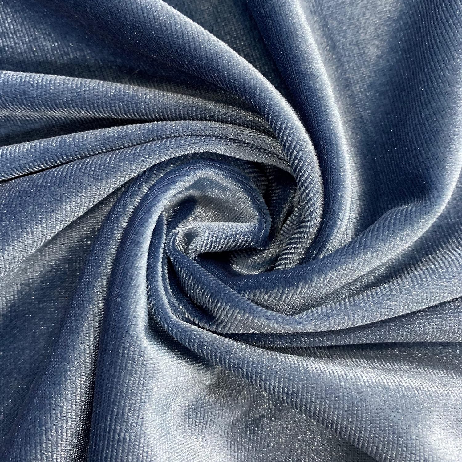 Princess Slate Blue Polyester Spandex Stretch Velvet Fabric by The Yard for Tops, Dresses, Skirts, Dance Wear, Costumes, Crafts - 10001, 5 Yards (58x180'')