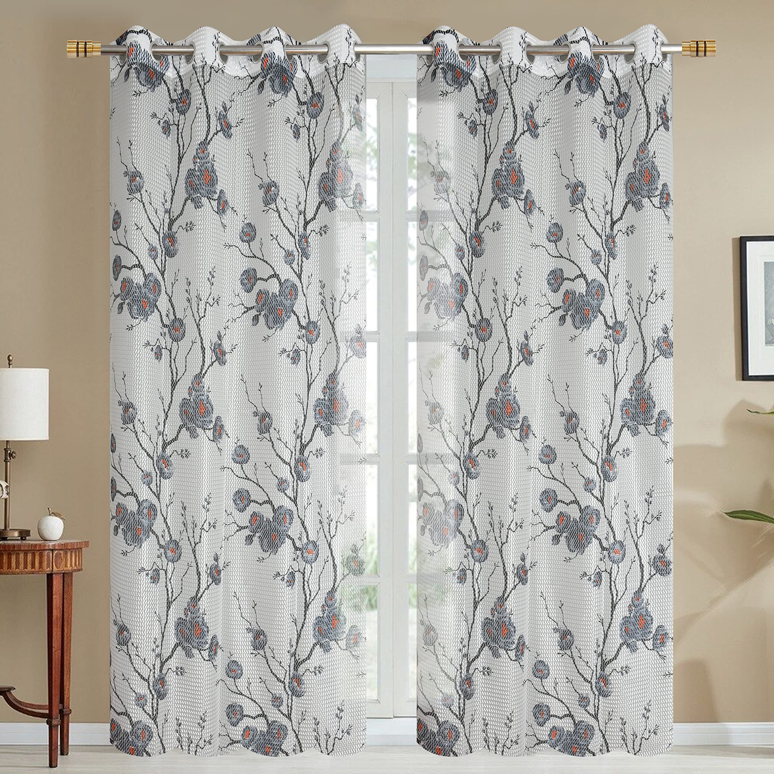 GOYCORS Polyresin Zigzag Flower Printed Curtain, 5 Feet, Grey, Pack of 2 (B09GCNL69S) Amazon Price History, Amazon Price Tracker