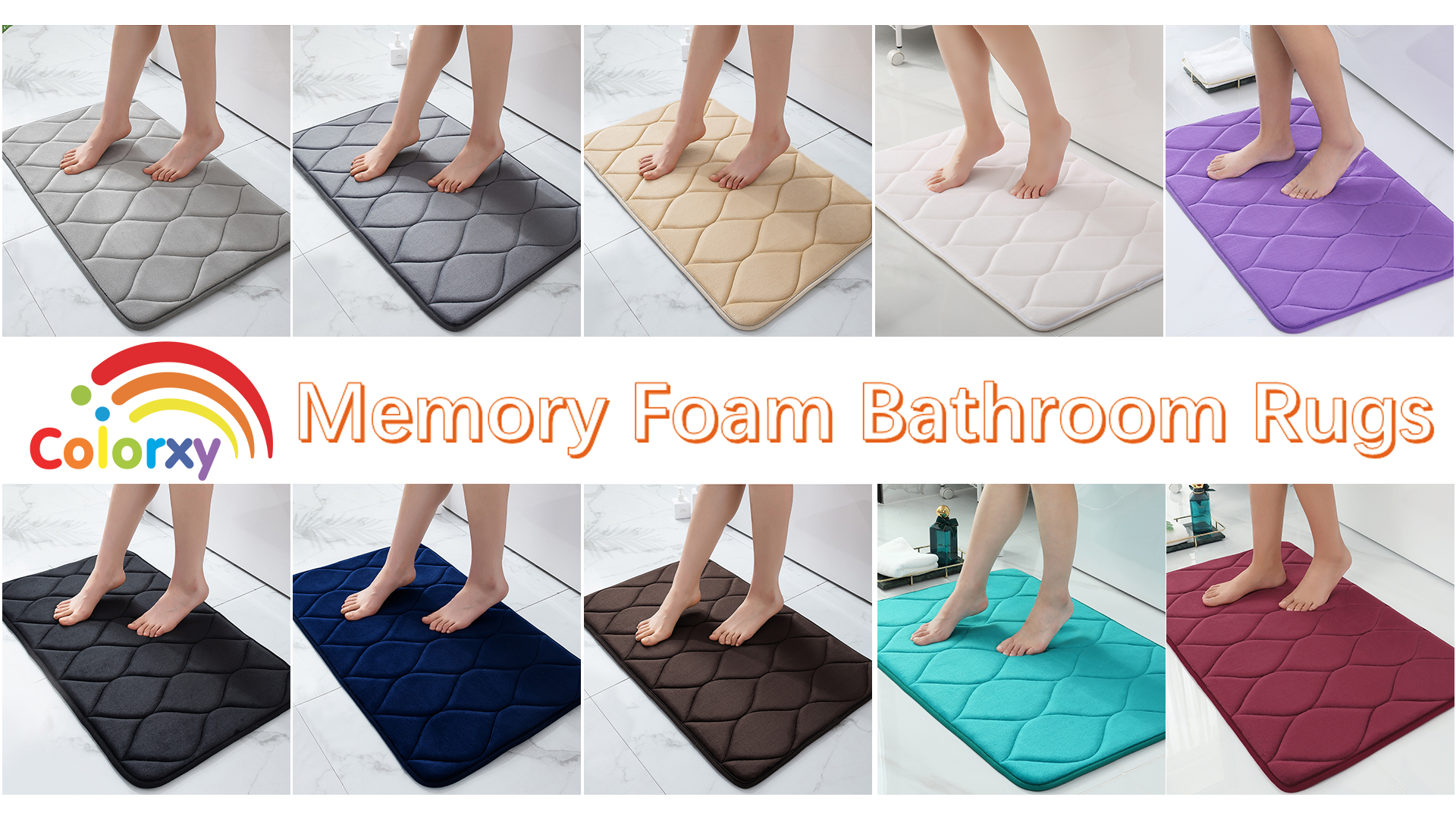 Amazon.com: Colorxy Memory Foam Bathroom Rugs, Ultra Soft & Non