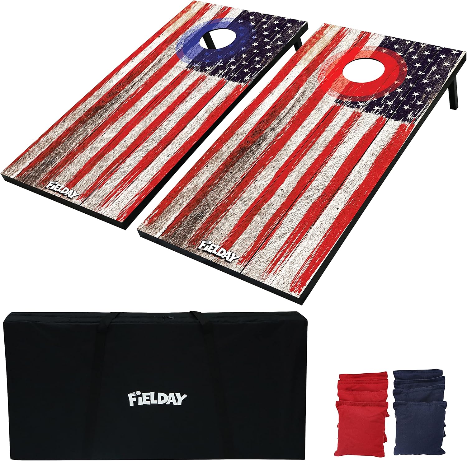 JOYIN American Flag Cornhole Set, 4'x2' Cornhole Regulation Size Game Set, Includes 8 All-Weather Regulation Bean Bags, Carrying Case, and Rules, Cornhole Boards Game for Outdoor, Backyard Fun : Sports & Outdoors
