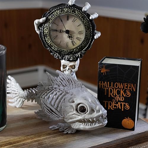 Miniatura 6 de SCS Direct Decoración de Halloween de esqueleto de pez (paquete de 2) 10 pulgadas de largo, resistente a la intemperie para interiores y exteriores,