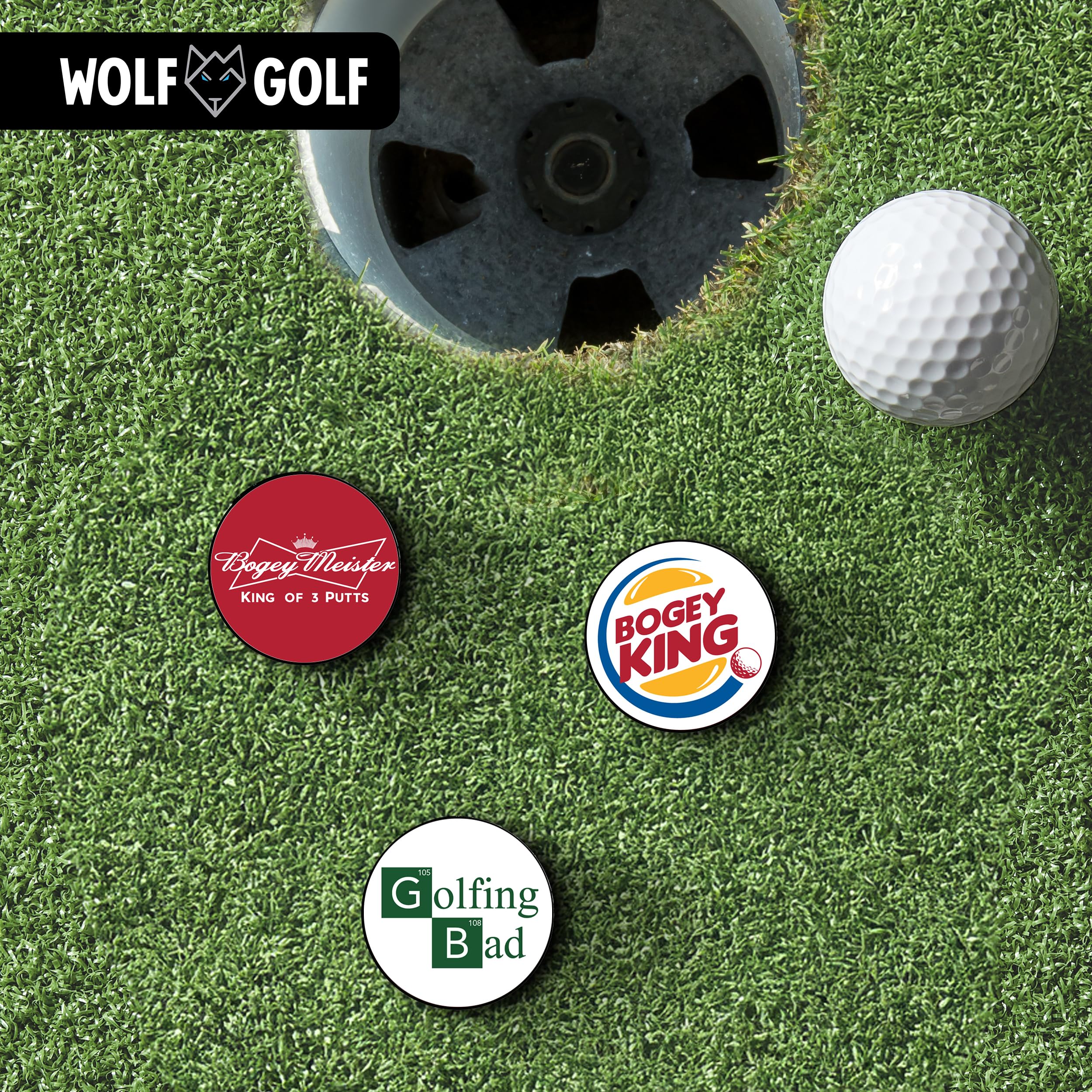 Golf Ball Marker Hat Clip | 3 Pack | Choose Your Golf Gift Set | Golf Marker Magnetic Hat Clips | Funny Golf Gifts | Funny Golf Accessories for Men & Womens Golf Markers
