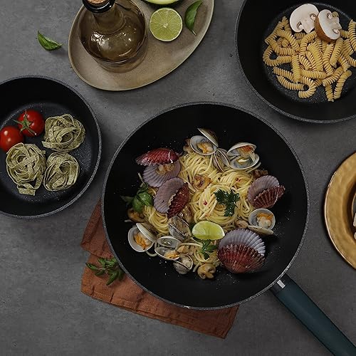 Miniatura 6 de Dr.HOWS URBAN - Sartén antiadherente con revestimiento ILAG Professional S de 9 pulgadas, color verde profundo, sartén antiadherente de aluminio,