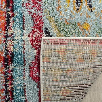 SAFAVIEH Monaco Collection Area Rug - 9' x 12', Multi, Boho Chic Tribal Distressed Design, Non-Shedding & Easy Care, Ideal for High Traffic Areas in Living Room, Bedroom (MNC222F)