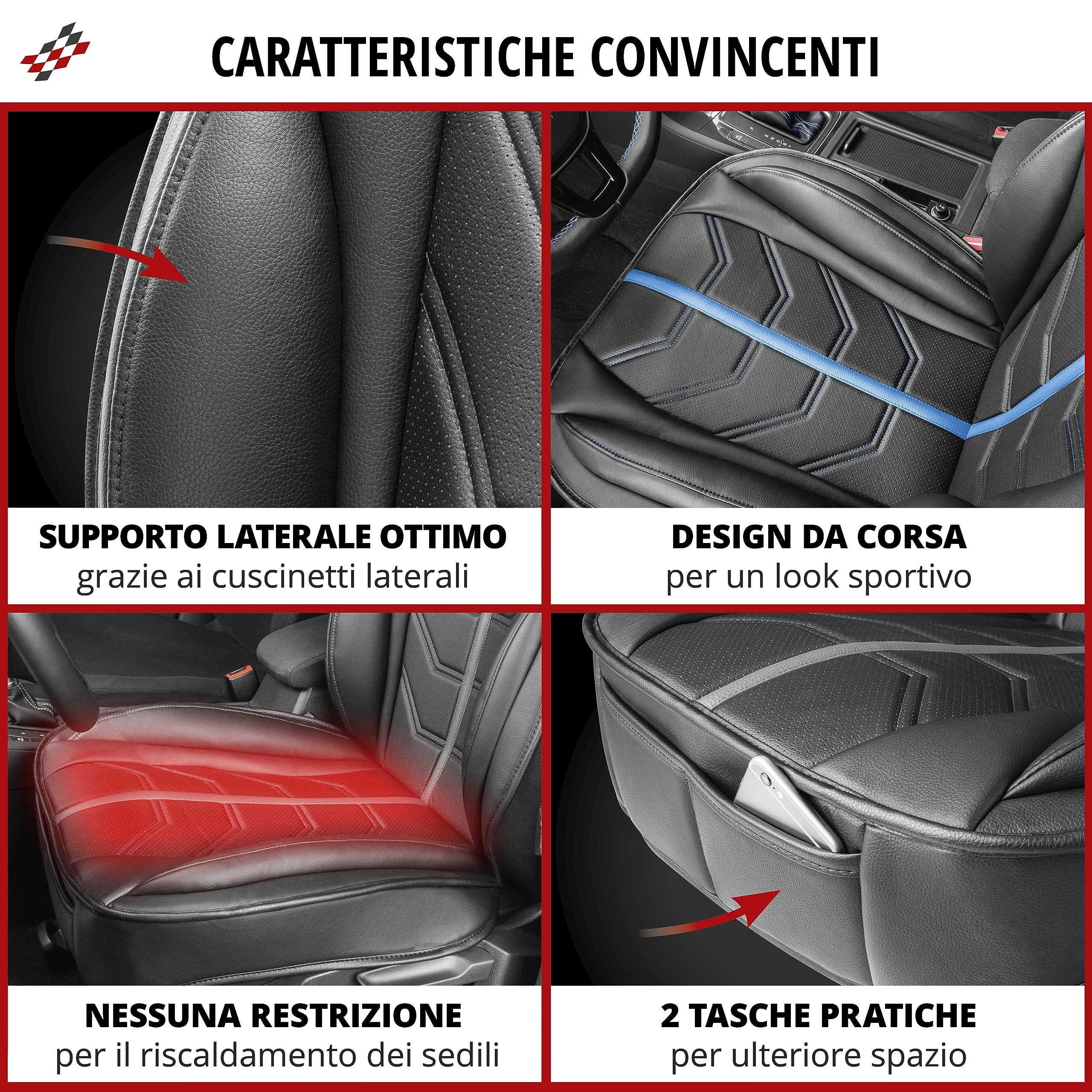 Talayituse Coprisedile per auto con stampa di cervo con bandiera americana, per sedile anteriore, motivo foglia d'acero, elastico, morbido, universale, con schienale alto, accessori per interni auto
