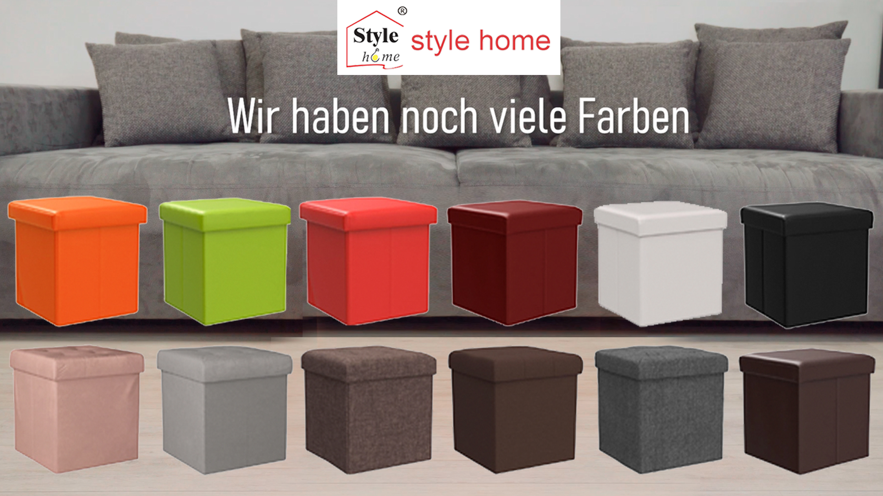 Style home Sitzhocker mit Stauraum,faltbar Fußhocker 38 * 38 * 38cm,Braun