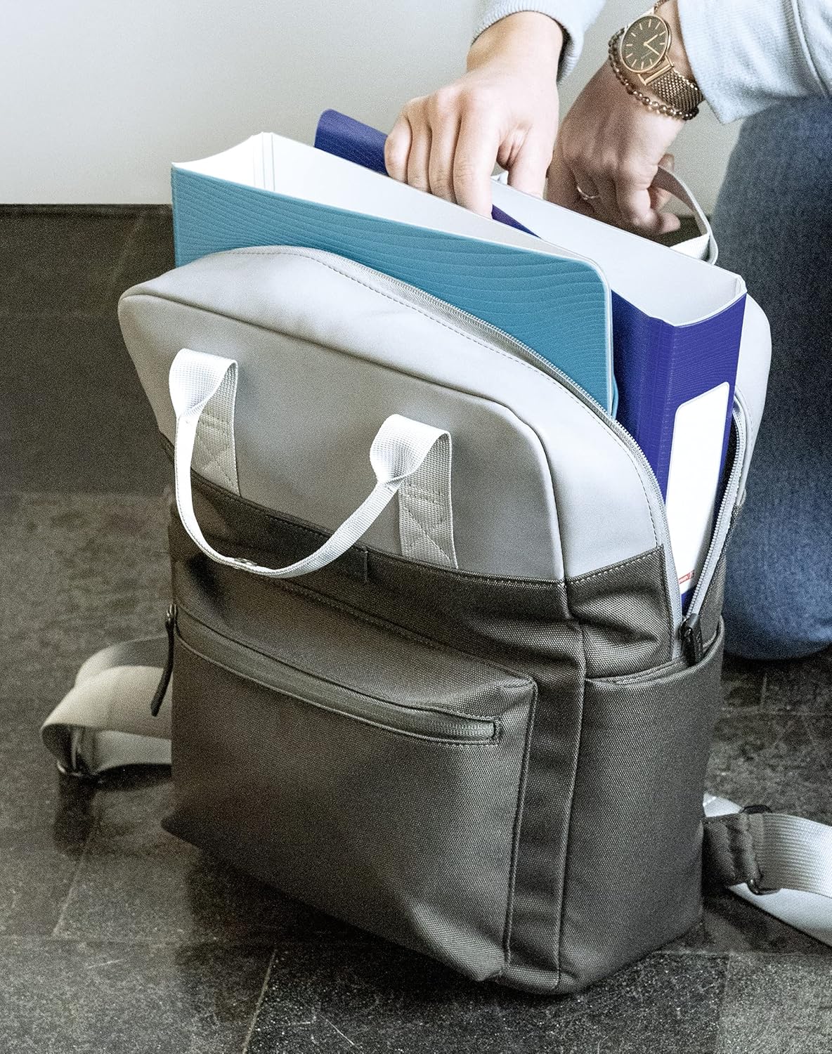Brunnen Wave Folder A4 White Wide Spine Width 7 cm Always Flat Stylish Wave Design Ideal for University / School / Office