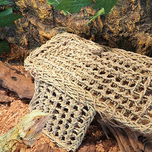 Bearded Dragon Hammock Lizard Tank Accessories Reptile Lounger Amphibian Habitat Décor for Chameleon, Geckos, Snakes, Hermit Crab, Lguana Reptiles, Tortoises