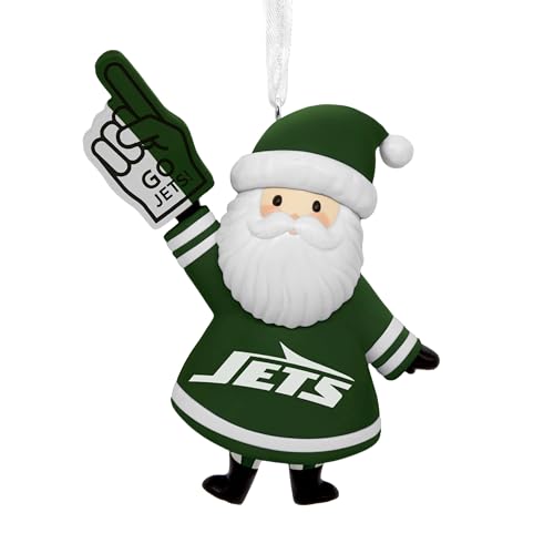 Hallmark NFL New York Jets Santa Fan Christmas Ornament, Gifts for Sports Fans