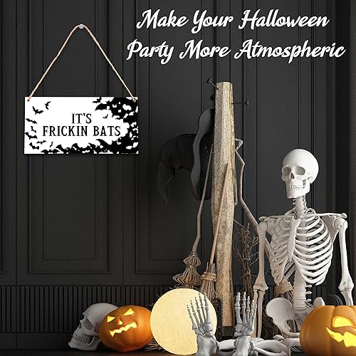 Miniatura 3 de Wswood-A19 - Decoración de terror de Feliz Halloween, letrero de puerta de madera para puerta delantera, decoración de fiesta de Halloween para