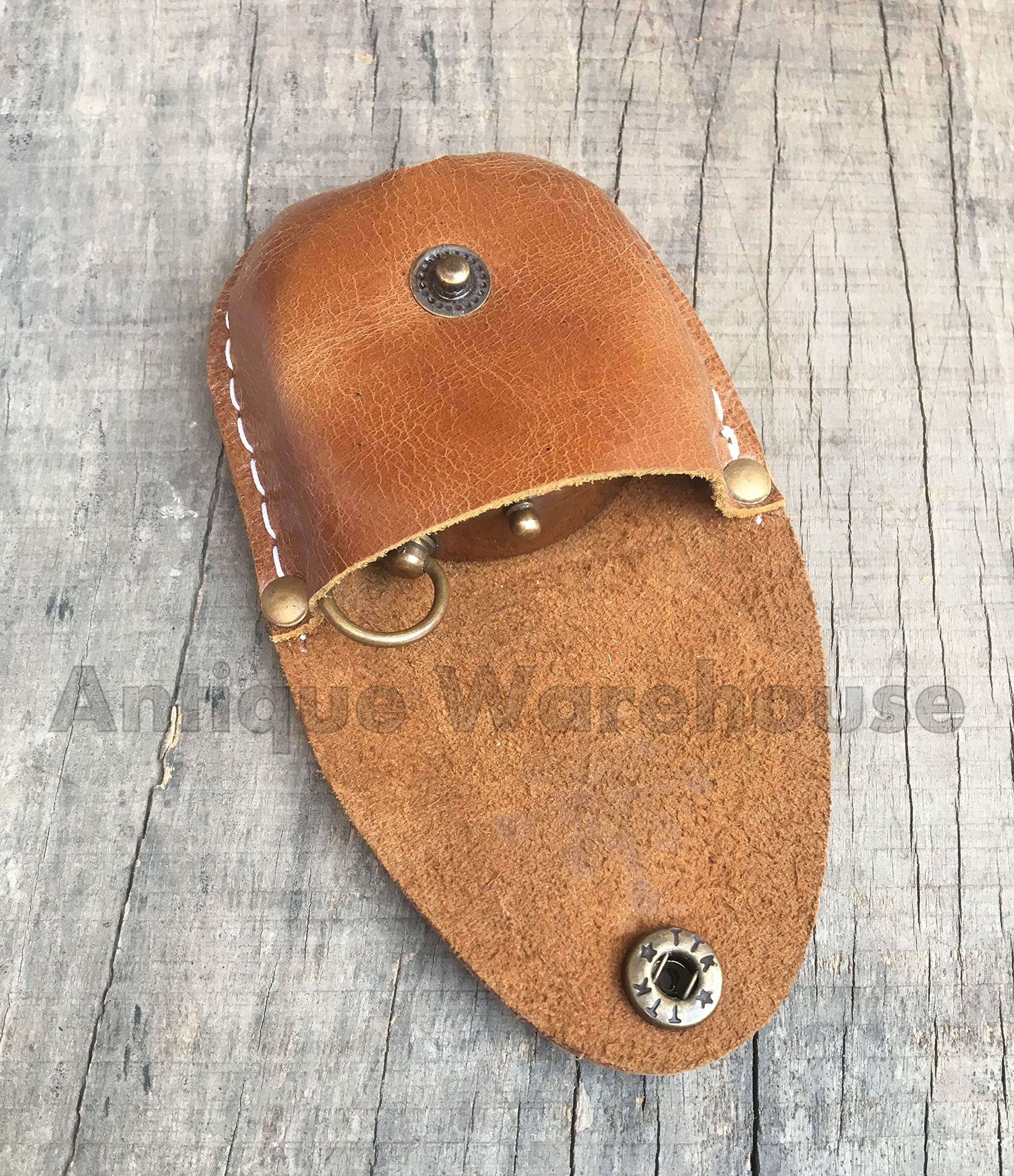 Brújula de Trabajo Hecha a Mano de latón Envejecido con Estuche de Piel náutico para Regalo de Naves