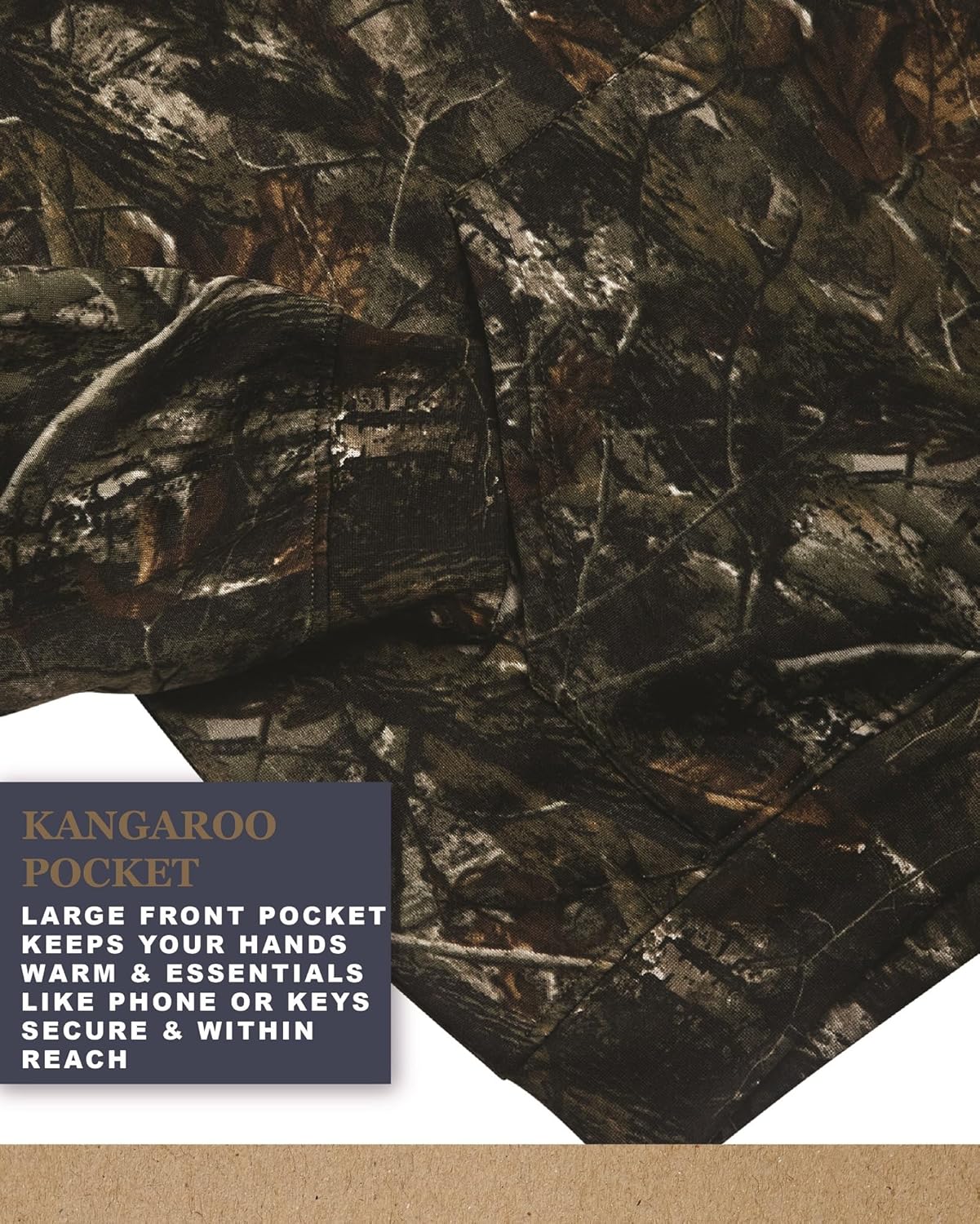 Bass Creek Outfitters Mens Camo Hoodie - Soft Fleece Breathable Athletic Camo Hoodie with Kangaroo Pocket (M-XXL) - Image 4