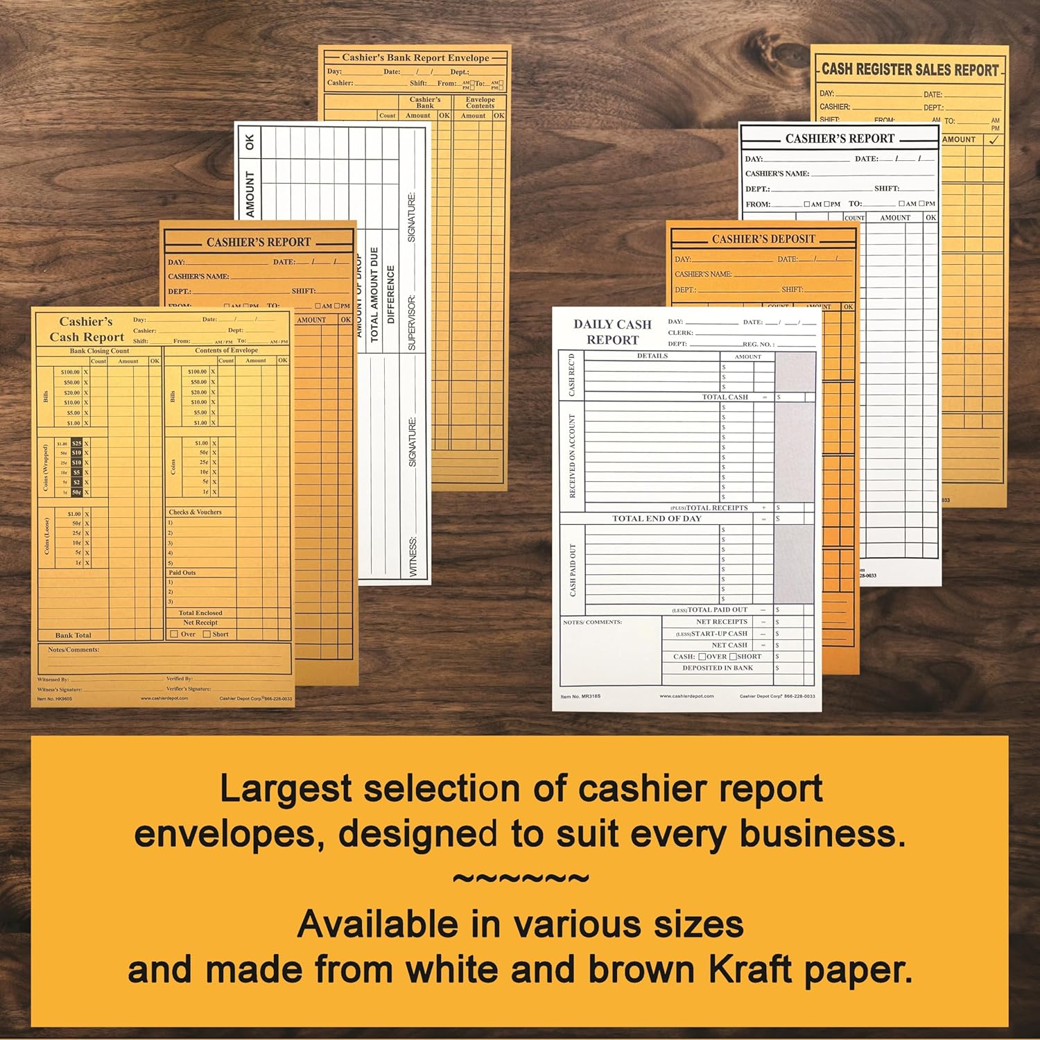500 Cashier Depot - Cashier’s Report Envelopes MT235 – 4 1/2" x 10 3/8", White 24lb Paper, Cash Deposit Report, Money Envelopes for Retail, Restaurants, Hotels, Small Business (500 Envelopes) - Image 4