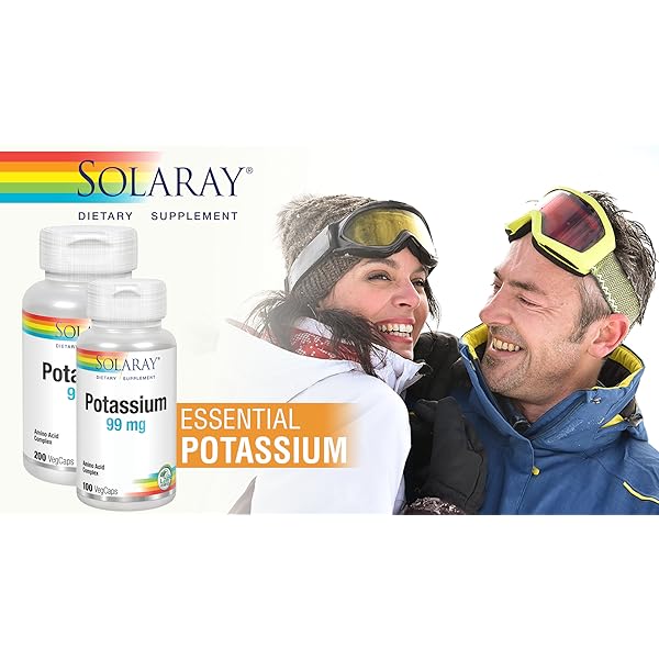 Solaray Potassium 99mg, Fluid & Electrolyte Balance Formula, Heart, Nerve & Muscle Function Support 200ct